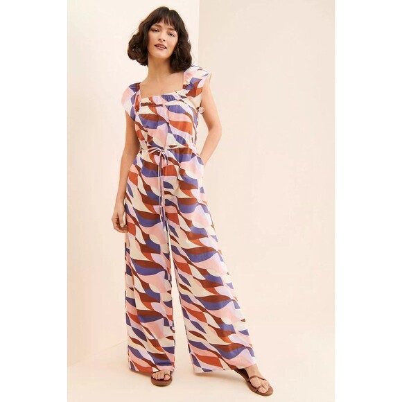 Du Paradis Abstract Wide Leg Jumpsuit XL - Picture 1 of 7